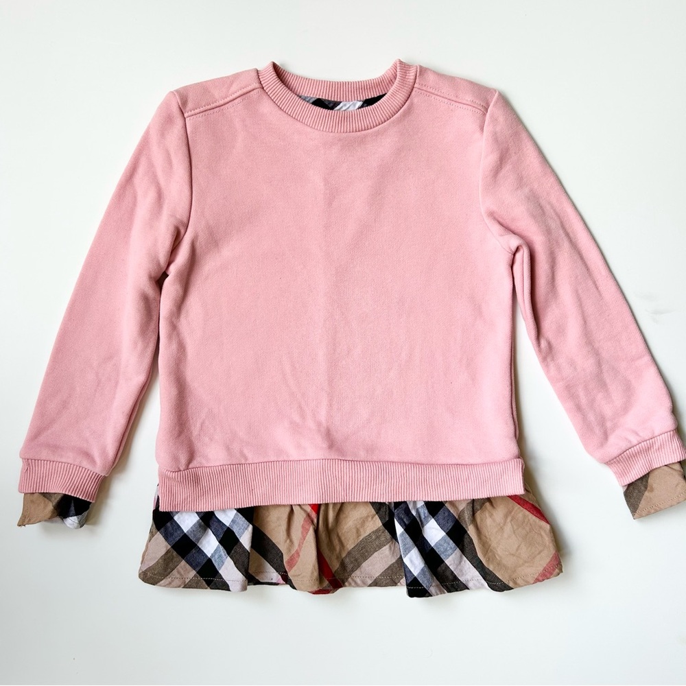 Kids Pink & Plaid Fashion Sweatshirt
